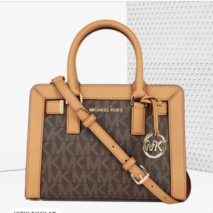 Michael Kors Dillion Top Zip Small Satchel Signature Logo Handbag